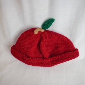 3/$20 - Cute Apple Knitted Hat - Adorable & Cozy Beanie - Handmade, Unique Local